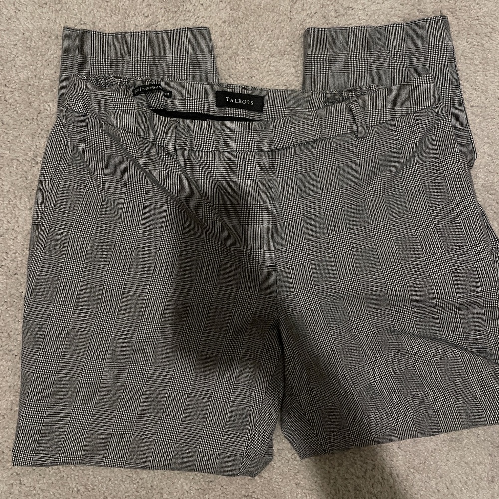 Talbots straight leg high waisted women's size 14w gray black